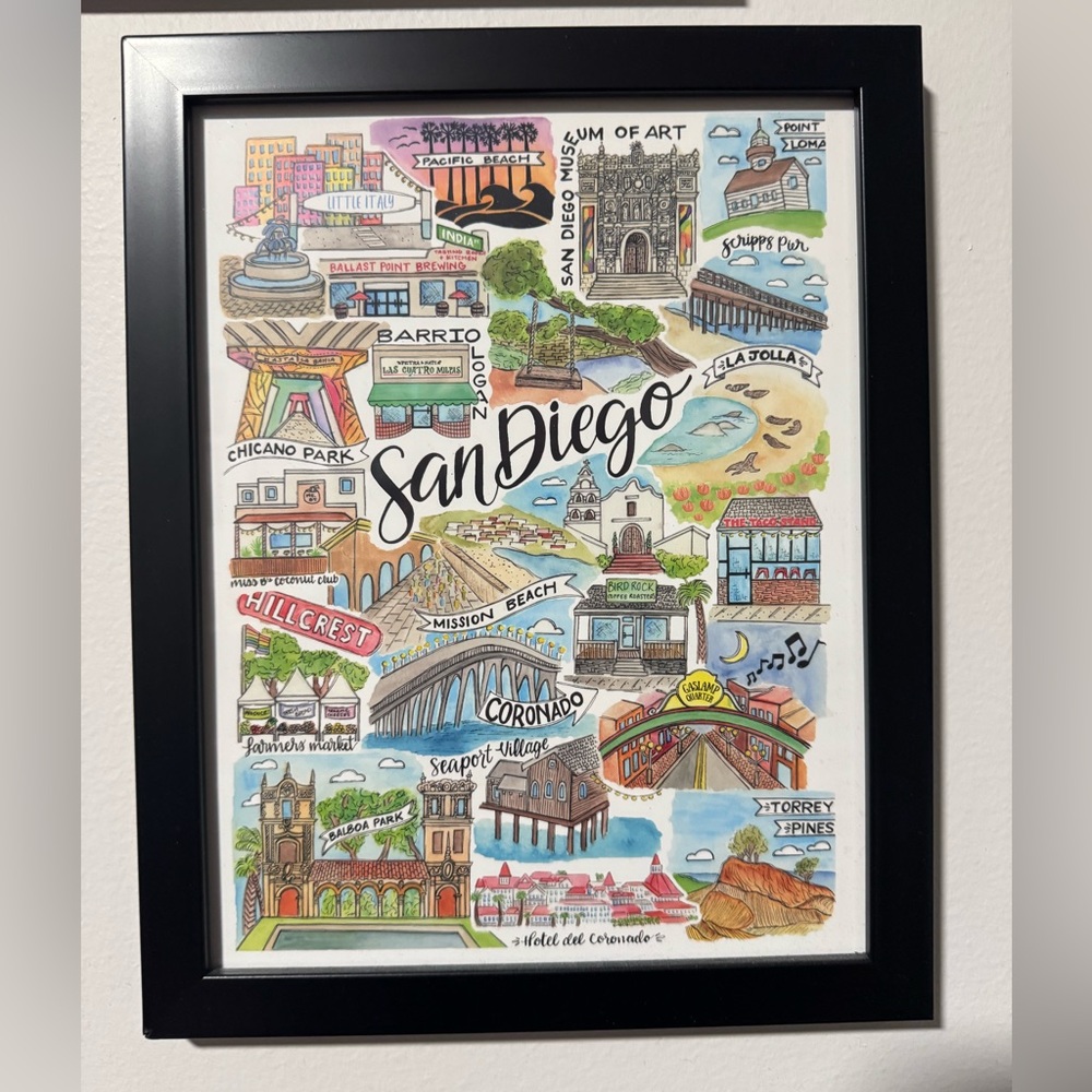 San Diego Illustrated Art Print - Picture 2 of 2